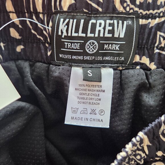 Kill Crew Muay Thai Shorts Mens Size S Black Paisley 4" Inch Inseam NEW Fighter - Picture 7 of 7
